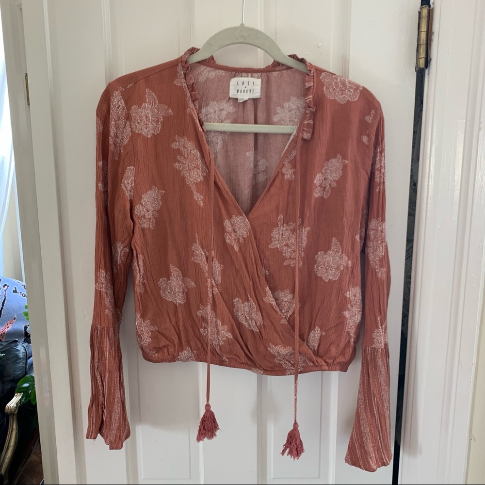 Lost + Wander Ginger Mae Long Sleeve Top in Mauve